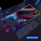 Eco-friendly Monster Glowing RGB LED Mouse Pad 4mm Thickness for Gaming Keyboard USB Anti-slip Rubber Base Desk Mat